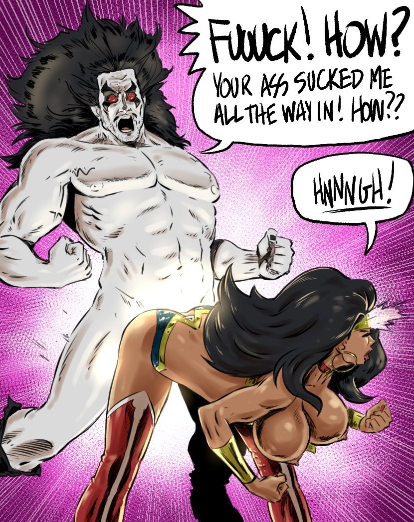 Sexy Wonder Woman fucks Lobo (Comic) the main man big alien White... photo